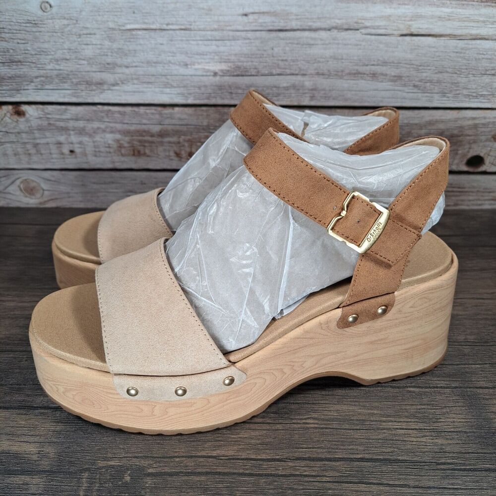 Dr. Scholl's Forever Original Dublin Platform Sandals Women's Sz 7.5 M Tan NWOB